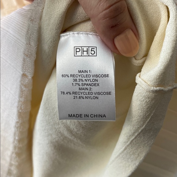 Rare‼️ PH5 SKYES UV REACTIVE Pleated Knit Cream Striped Dress L - Picture 9 of 11